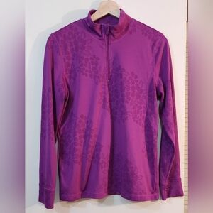 Xersion size M Women's Floral Active Wear Track Light Weight 1/2 Zip Pull Over